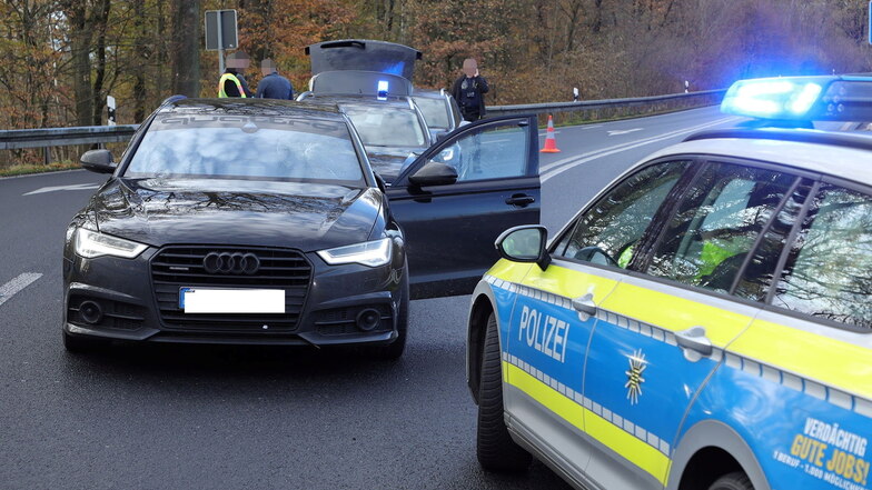 Die Polizei stoppte diesen gestohlenen Audi A6 an der AS Wilsdruff.