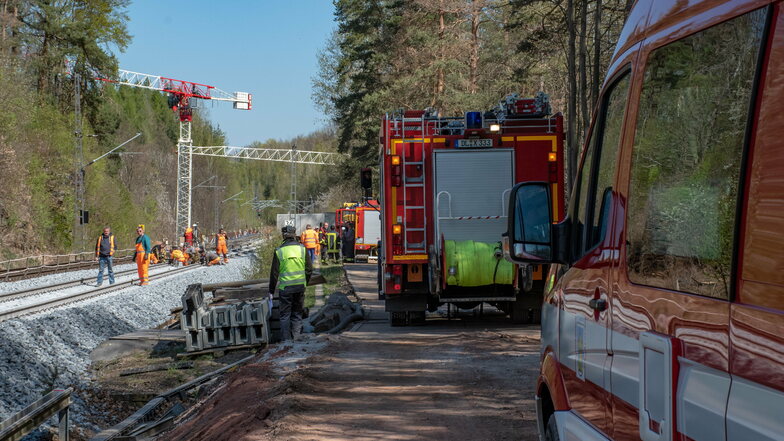 Auf der Viadukt-Baustelle war es im April 2020 zu einem Bahndammbrand gekommen.