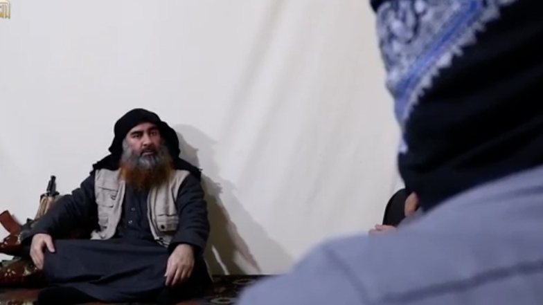 Der Screenshot des Videos, das am 29. April 2019 über Al-Furkan, einen Medienkanal der IS, verbreitet wurde, zeigt den Anführer der IS-Terrormiliz Abu Bakr al-Bagdadi.