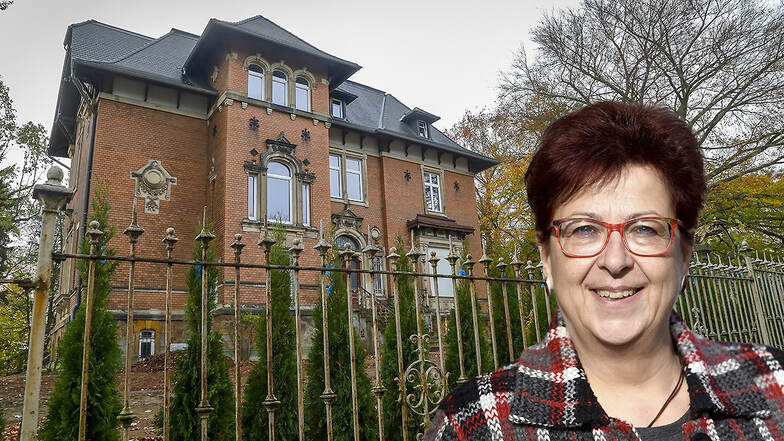 Bürgermeisterin Verena Hergenröder würde sich freuen, wenn die Villa an der Hauptstraße 35 in Neugersdorf wieder belebt würde.