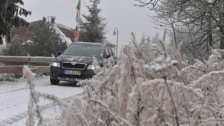 Verschneites Osterzgebirge am Dienstagmorgen.