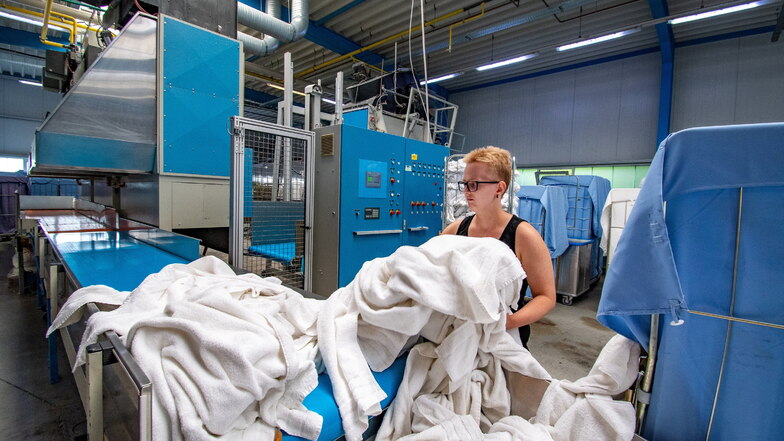 Die großen Maschinen in der Roßweiner Wäscherei benötigen viel Energie. Da die Anlagen relativ neu sind, gibt es kaum Einsparpotenzial.