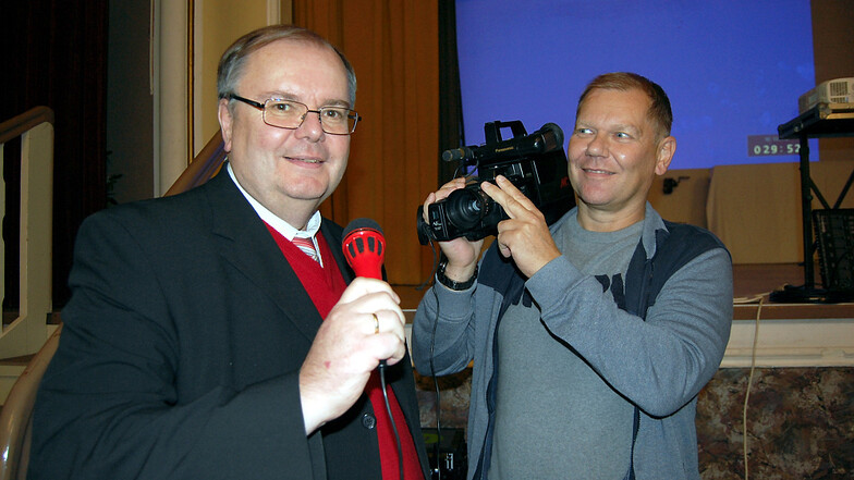 Gerd Simmank (li.) und Manuel Wenzko waren zwei der „Heimatkanal“-Macher.
