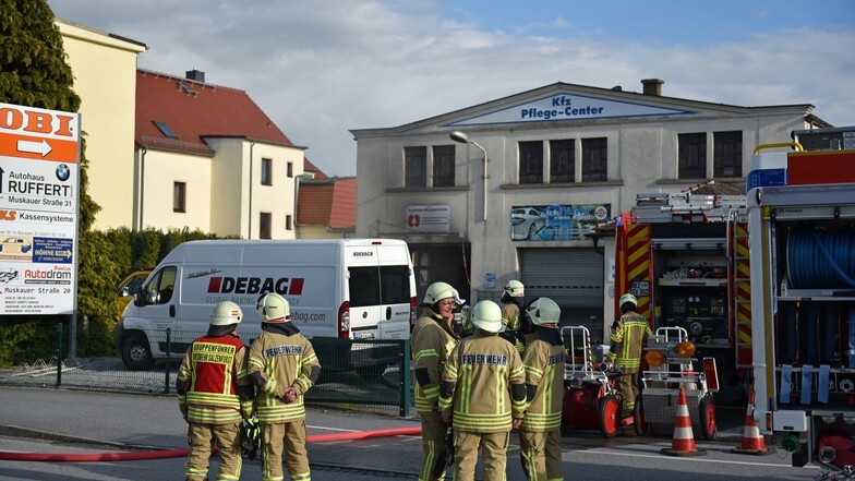 In der Autowaschanlage in Stiebitz hat es am Donnerstagnachmittag gebrannt.