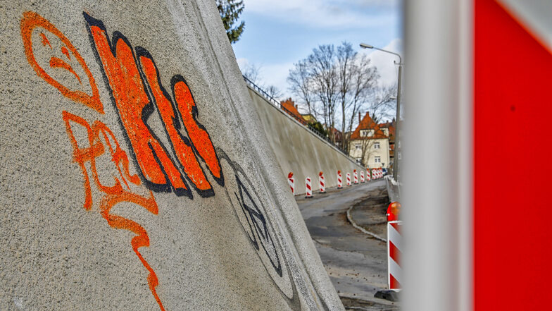 Das Graffiti an der Zittauer Bergstraße.