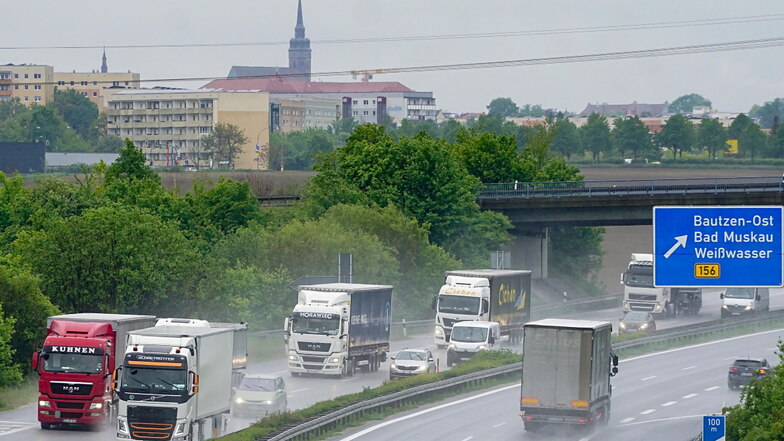 Die Autobahn gehört zu den lautesten Orten von Bautzen - doch für den Lärmschutz dort ist die Stadt nicht zuständig.