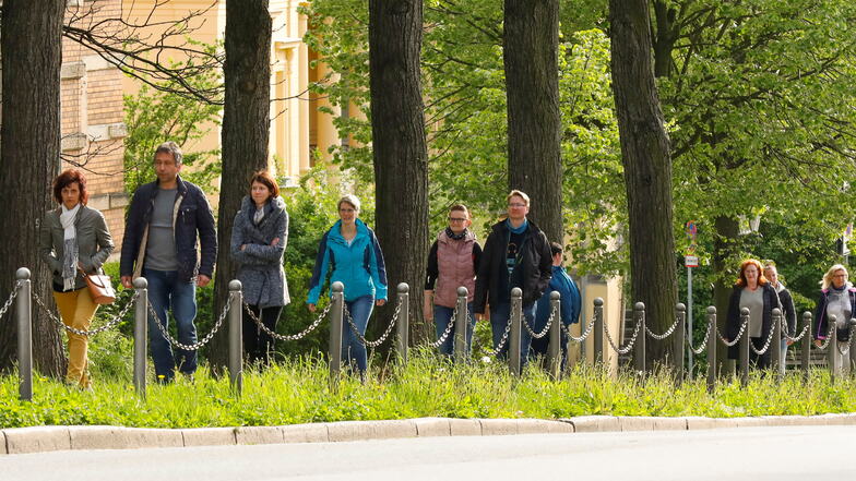 Bei den Ring-Spaziergängen in Zittau (hier ein Archivbild) laufen von Woche zu Woche weniger Menschen mit.