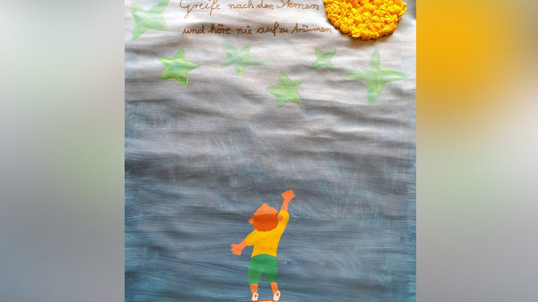 "Greife nach den Sternen und höre nie auf zu träumen" von Paul Luca Lang, Schüler der Pestalozzi-Grundschule Hartha.
