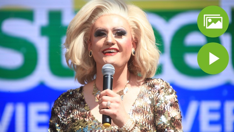 Die Kölner Dragqueen Meryl Deep: "Es ist eine Ehre und ein Fest, in Pirna zu Gast zu sein."