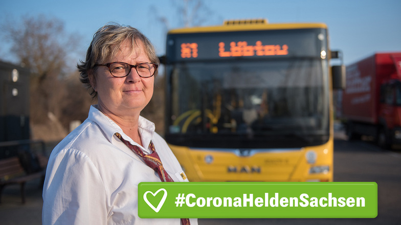 Heike Stanski fährt Bus für die Dresdner Verkehrsbetriebe DVB auch in Corona-Krisenzeiten, über manche Fahrgäste kann sie sich nur wundern.