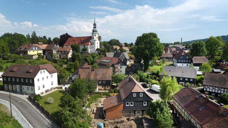 Obercunnersdorf (im Bild) und der Nachbarort Niedercunnersdorf feiern ab Freitag gemeinsam das 800-jährige Bestehen der beiden Dörfer.