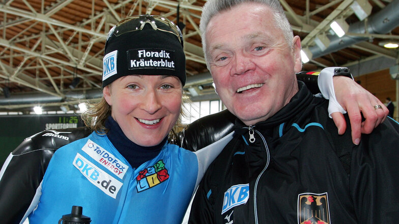 Ein sportliches Traumpaar: Claudia Pechstein und ihr Trainer Joachim Franke. Dabei fing es beim ersten gemeinsamen Training gar nicht gut an.