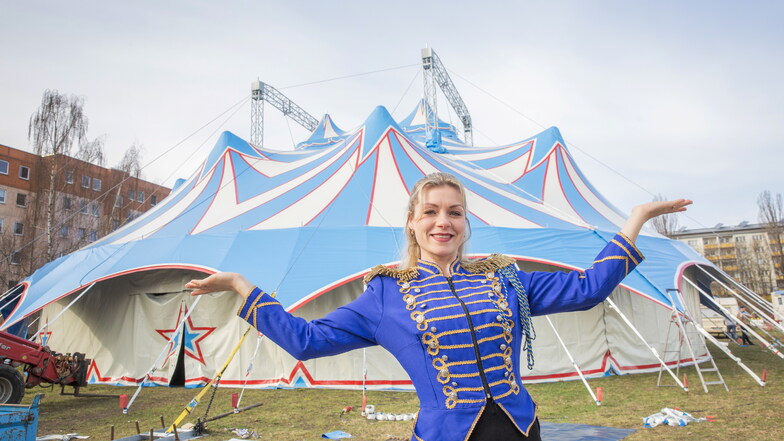 Seiltänzerin Nadin Frank freut sich schon auf viele Gäste beim Circus Festival der Sinne, der von Donnerstag bis Sonntag in Kamenz Station macht.