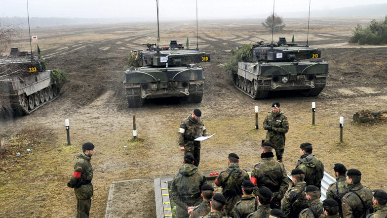 Das Panzerbataillon 414 der Bundeswehr übte auf dem Truppenübungsplatz Oberlausitz im Januar 2020.