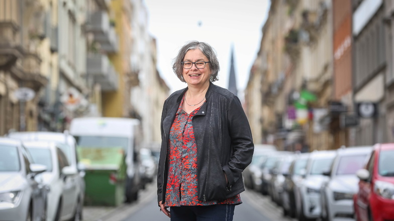 Eva Jähnigen tritt für die Grünen bei der Dresdner Oberbürgermeister-Wahl an. Die Neustadt ist ein bedeutender Stadtteil für die Politikerin.