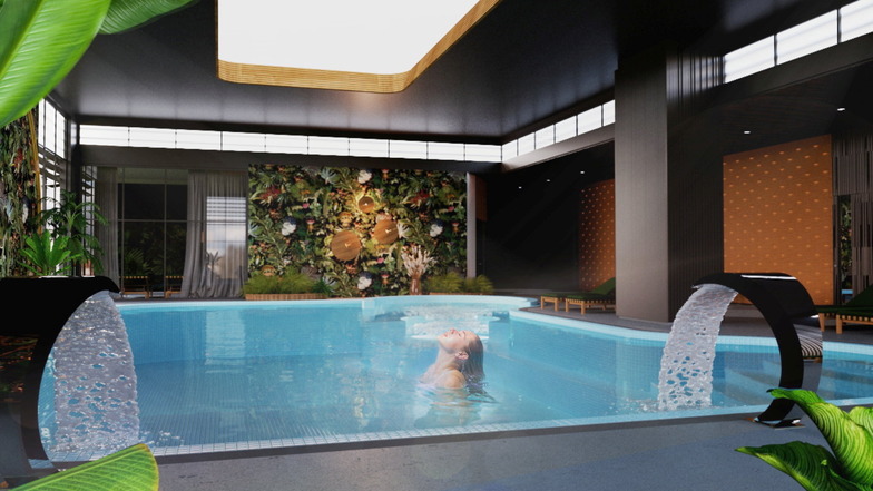 So stellt sich der Görlitzer Architekt Christian Weise das künftige Schwimmbad im Parkhotel Görlitz vor.
