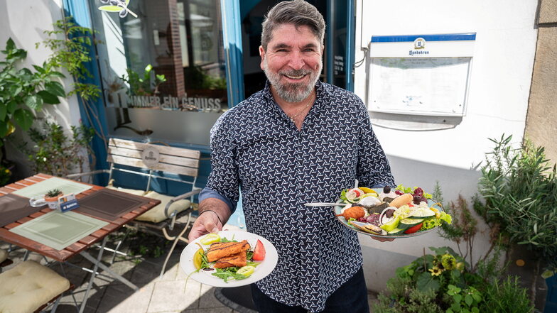 Evangelos "Vangelis" Papadopoulos führt das Restaurant "Mediteranos" am Obermarkt seit zehn Jahren.
