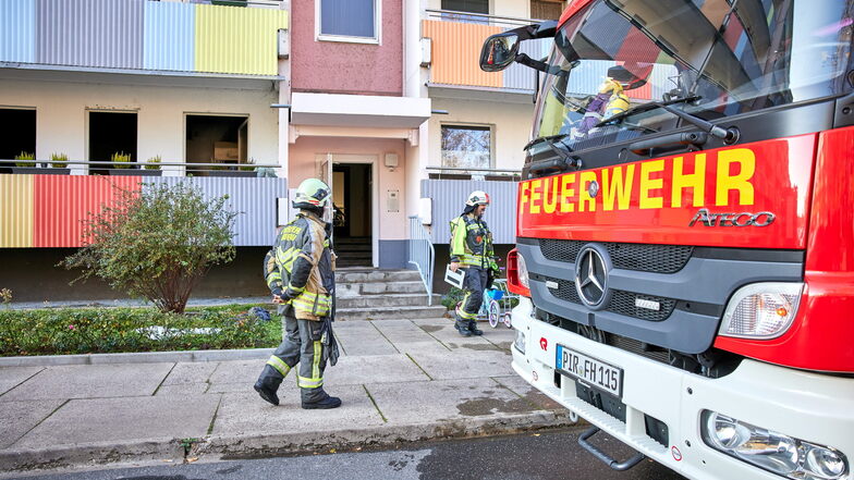 Küchenbrand in Heidenauer Mehrfamilienhaus