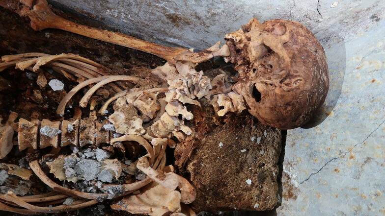 Die mumifizierten Überreste von Marcus Venerius Secundio, einem früheren Sklaven, der nach seiner Freilassung zu Reichtum und damit zu gesellschaftlichem Rang gelangt war.
