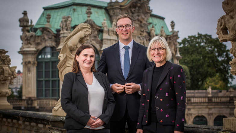 Der neue Vorstand des Dresdner Tourismusverbandes: Anne Schwarz, Sebastian Klink und Katrin Richter (v.l.).