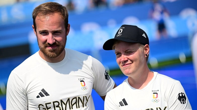 🥈 Silber: Mixed-Team im Bogenschießen, Florian Unruh und Michelle Kroppen