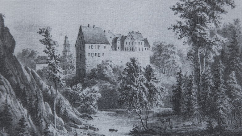 Im Stile von Caspar David Friedrich: Schloss Reinsberg ganz romantisch im 19. Jahrhundert. Es ist schon heute über 800 Jahre alt.