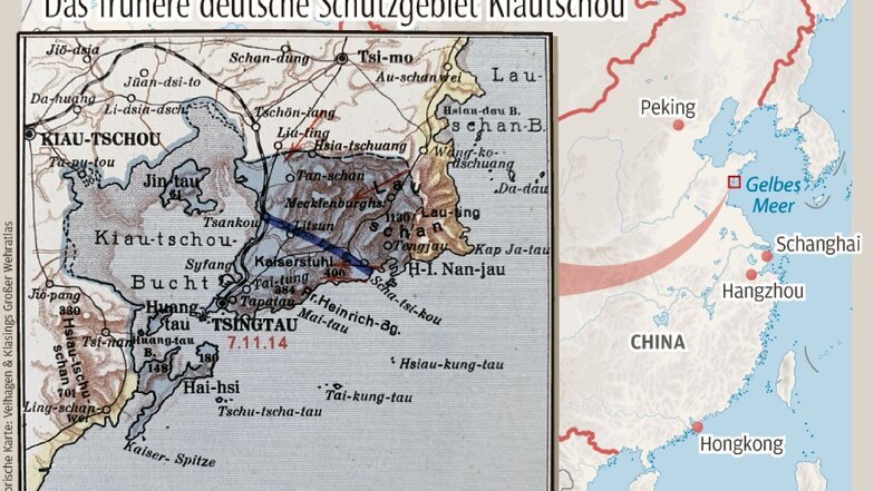 1897 besetzte die Kaiserliche Marine die Kiautschou-Bucht in Ostchina.