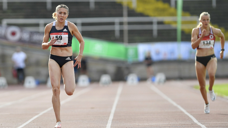 Rebekka Haase konnte nach langer Verletzungspause in Dresden wieder an den Start gehen. Sie gewann den 100-Meter-Sprint in 11,27 Sekunden.