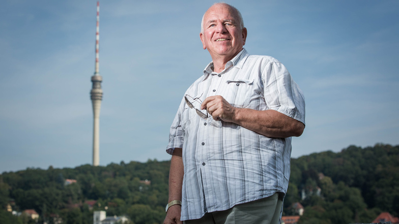 Hat den Fernsehturm fast immer im Blick: Eberhard Mittag.