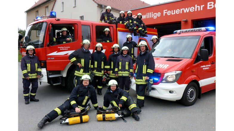 Die Kameraden der Berthelsdorfer Feuerwehr feiern ihren 135. Geburtstag. Dazu wird es auch ein aktuelleres Foto geben - dieses entstand vor fünf Jahren.