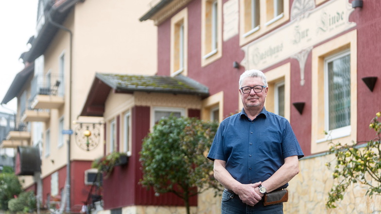 Frank Gliemann hat den Gasthof "Zur Linde" in Freital verkauft, bleibt dem Haus aber erhalten.