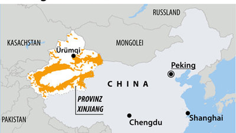 Siedlungsgebiete der Uiguren in der Provinz Xinjiang", 