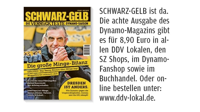 Die neue Ausgabe des Dynamo-Magazins SCHWARZ-GELB - jetzt erhältlich.