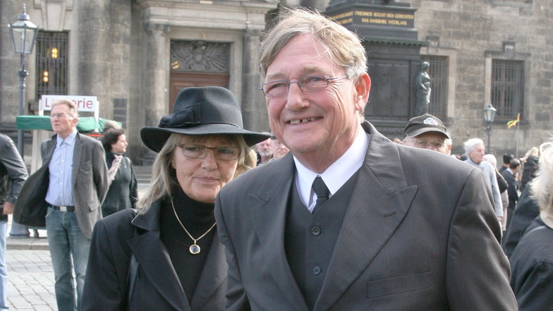 Prinz Rüdiger von Sachsen mit Schwester Iris bei der Beerdigung von Prinz Albert von Sachsen 2012.