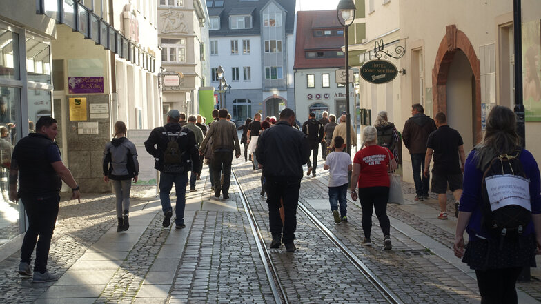 30 bis 40 Personen sind durch die Döbelner Innenstadt "spaziert".