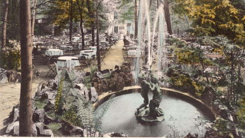 Gartenansicht der Potschappler Steigergaststätte von 1925.