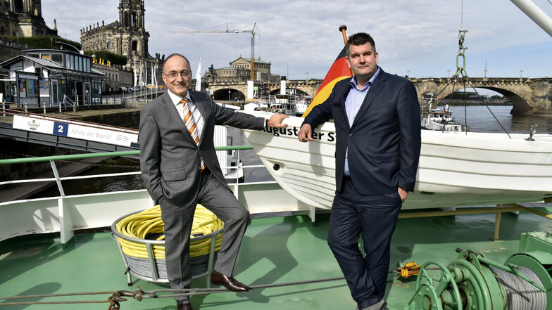 Robert Straubhaar (l.) und Stefan Bloch sind die neuen Chefs der Dresdner Flotte.