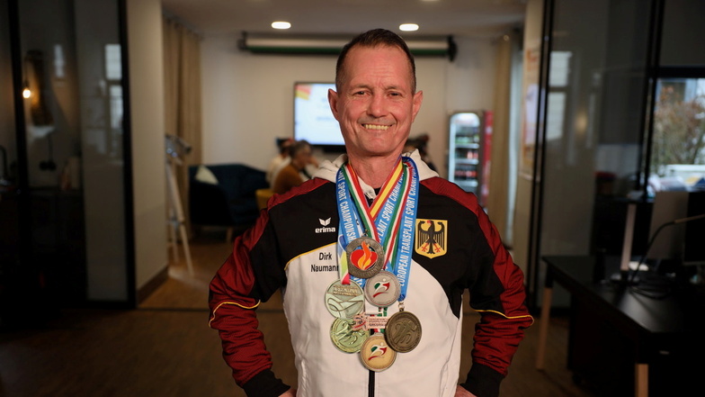 Dirk Naumann aus dem Vogtland gewann bei den "Transplant Games 2015" eine Goldmedaille.