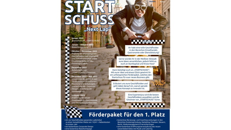 Offizielles Plakat der Stadt mit den Teilnahmebedingungen