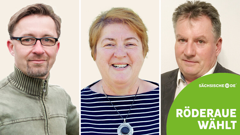 Das sind die drei Kandidaten für das Bürgermeisteramt in der Röderaue: (v.l.n.r.) Falk Grütze, Kerstin Herklotz und Bernd Schuster.