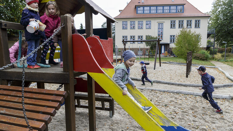 Kindertagesstätte in Ludwigsdorf. Sie gehört zur Stadt Görlitz, daher müssen auch die Ludwigsdorfer Eltern für April keine Kita-Beiträge zahlen.