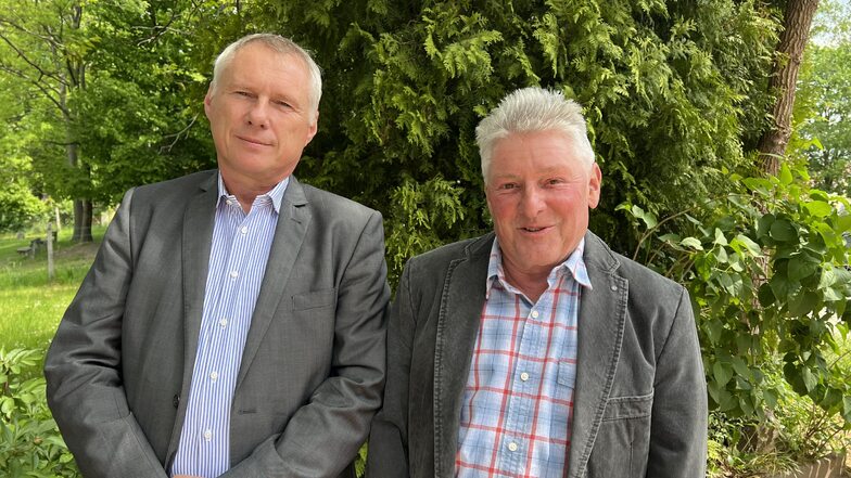 Steffen Hommel (links), neuer Vorsitzender des "Kreisverbandes der Gartenfreunde Meißen e. V.". Zum stellvertretenden Vorsitzenden wurde Volker Otto gewählt.