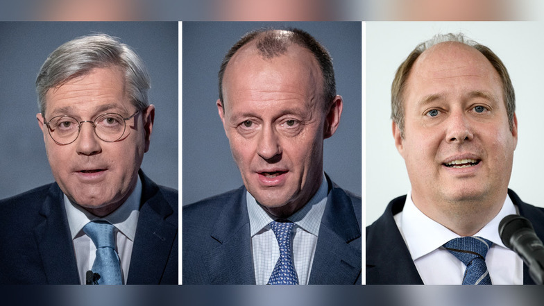 Die CDU-Politiker Norbert Röttgen (l-r) Friedrich Merz und Helge Braun wollen den Parteivorsitz übernehmen.
