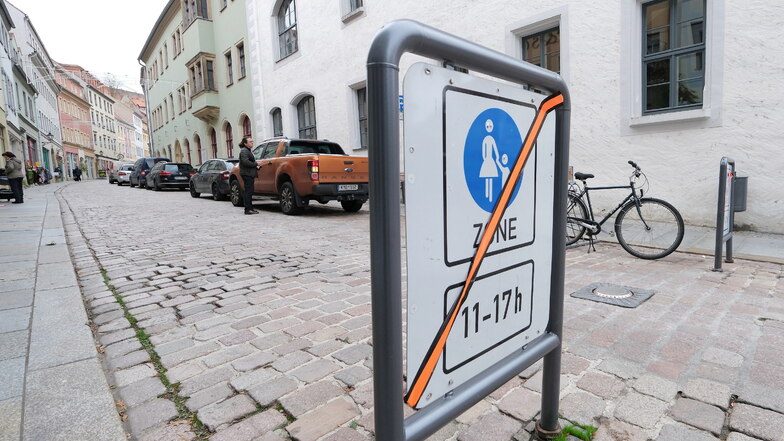 Burgstraße in Meißen: Plötzlich keine Fußgängerzone mehr