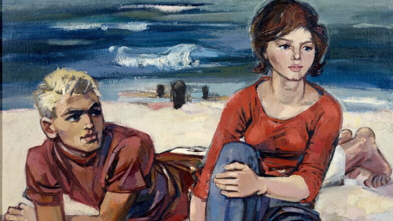 Walter Womacka malte in den 1960er-Jahren mehrere Versionen dieses Motivs "Am Strand". Auf der Website ostKUNSTwest steht es neben dem informellen Gemeälde "Sinus" von Ernst Wilhelm Nay aus dem Jahr 1966.
