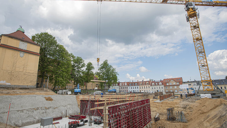 Die größte Baustelle in Kamenz: Hier entsteht der neue Schul-Campus fürs Gymnasium.
