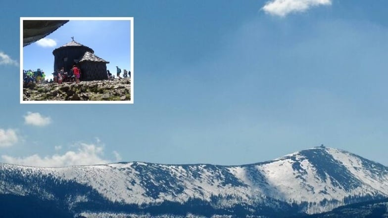 Die Schneekoppe, der höchste Berg des Riesengebirges, und ihr höchster Punkt, auf dem die Laurentiuskapelle steht.