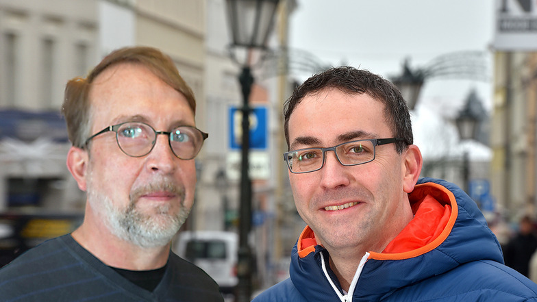 Ingo Seiler (links) und Guido Storch leiten derzeit die Amtsgeschäfte in Löbau.