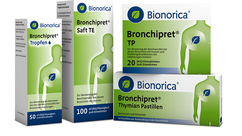 Bronchipret von Bionorica wirkt wohltuend bei Bronchitis.