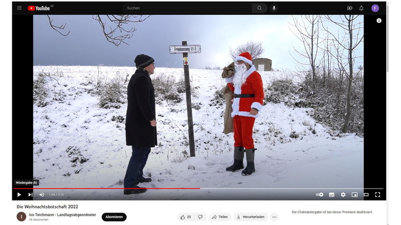 Im Weihnachtsvideo von Ivo Teichmann, das er vor wenigen Tagen auf Youtube veröffentlichte, war noch nichts von seinem Abschied aus der AfD zu bemerken.